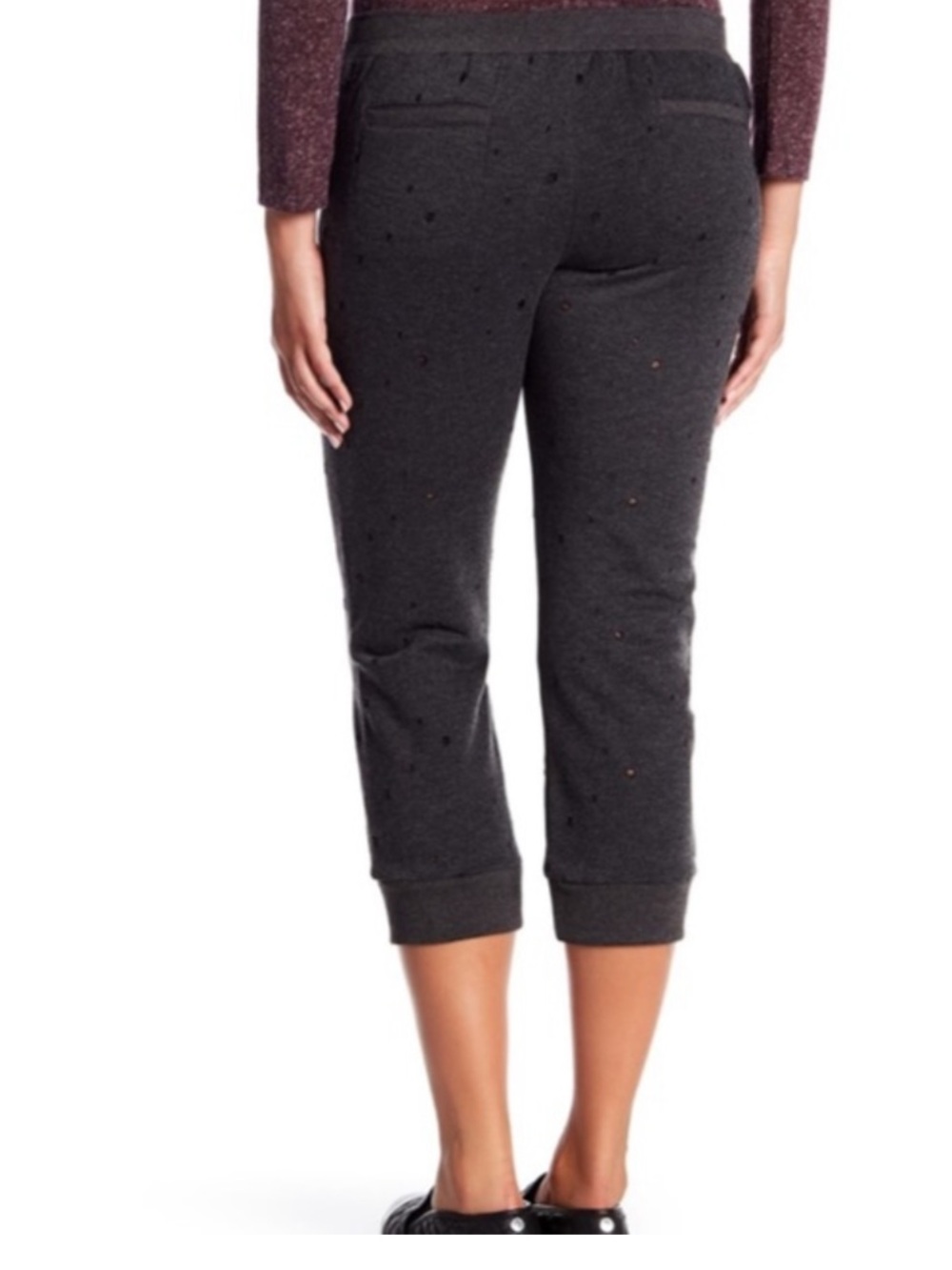 David Lerner Cropped Lace-Up Track Pants, size medium